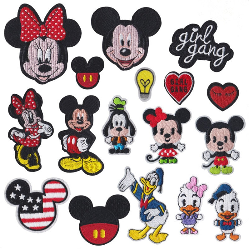 Disney Mickey Cartoon Iron on patch Embroidered clothes patches For cl –  Walt's Attic